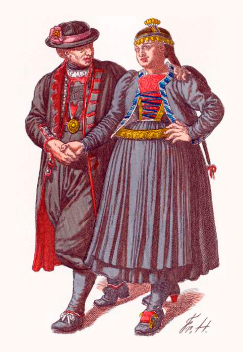 Böhmen - Bäuerliches Brautpaar, 2. Hälfte 18. Jh (482x700, 324Kb)