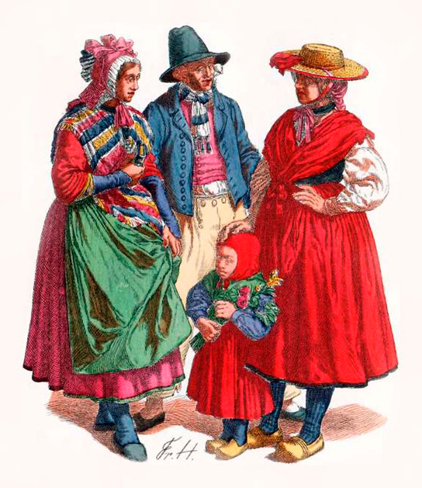 Ostfriesland- Frau aus Saderland, Schiffmeister aus Leer, Fischerin, 1840  (605x700, 456Kb)