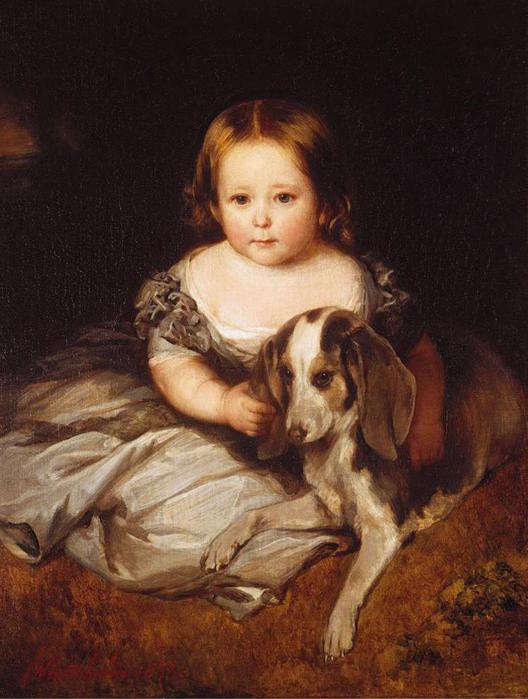 Alice, Princess of Great Britain & Ireland (1843-1878), later Großherzog von Hessen und bei Rhein, with a Dog, 1845 (528x700, 52Kb)