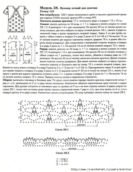 Схема свитера крючком для начинающих