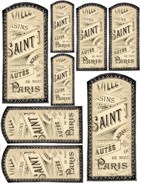French Vanilla label tags collage sheet (540x700, 383Kb)
