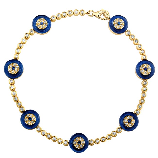 Coby Madison Evil Eye Diamond Bracelet Dark Blue Glass Eyes (651x650, 55Kb)