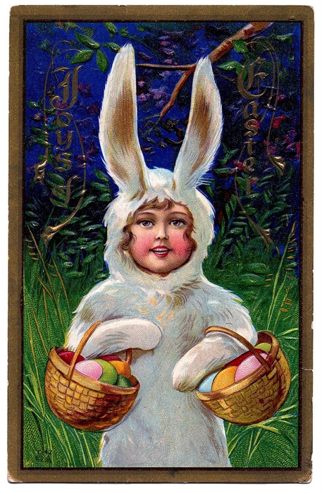 easter bunny printable vintage image--graphicsfairy007 (457x700, 325Kb)