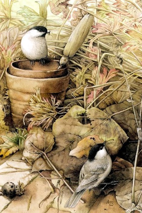 ilustración vintage. pájaros y maceta (468x700, 106Kb)