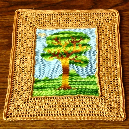 Crochet Tapestry-Tree with Filet Border full sq-3154 (500x500, 355Kb)