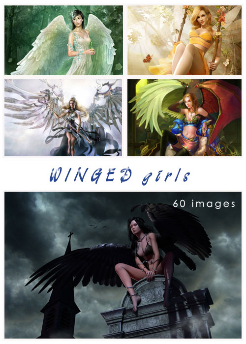 SlowMo, Pphotoshop, Pictures, Cliparts, Images, Angels, Dark, Girls, Woman, Wings, Winged, Fantasy, , , , , , , /1334359420_winged_Cover (500x700, 112Kb)