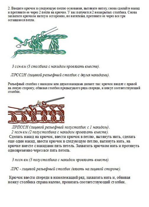 Как вязать выпуклый столбик крючком схема и описание