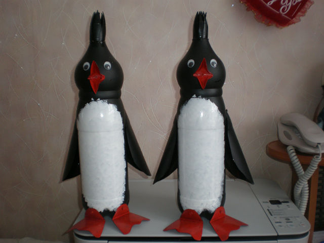Пингвин из пластиковой бутылки-поделка в школу: Персональные записи в журнале Ярмарки Мастеров