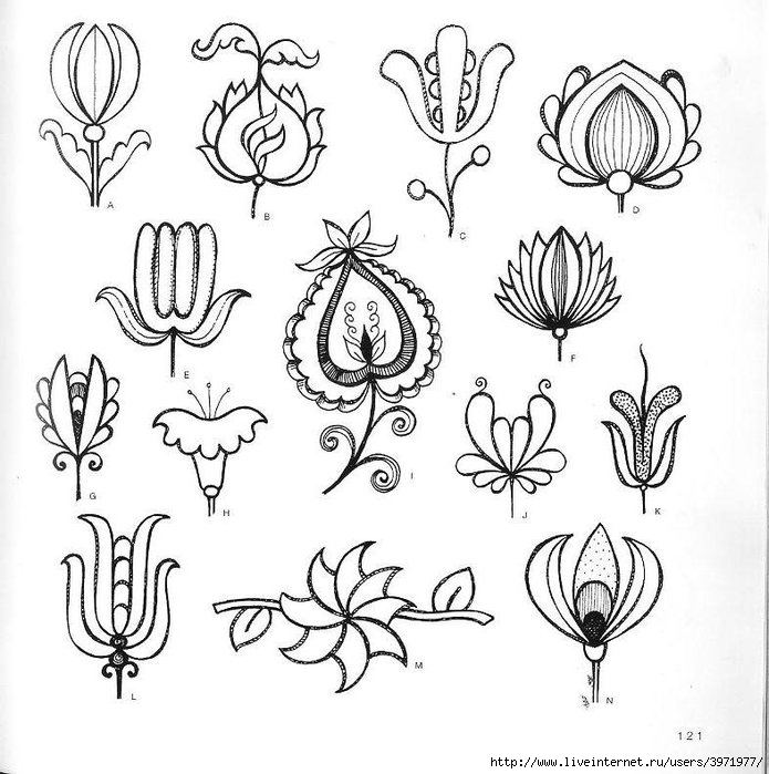 4000 motifs de fleurs et de plantes (109) (695x700, 226Kb)