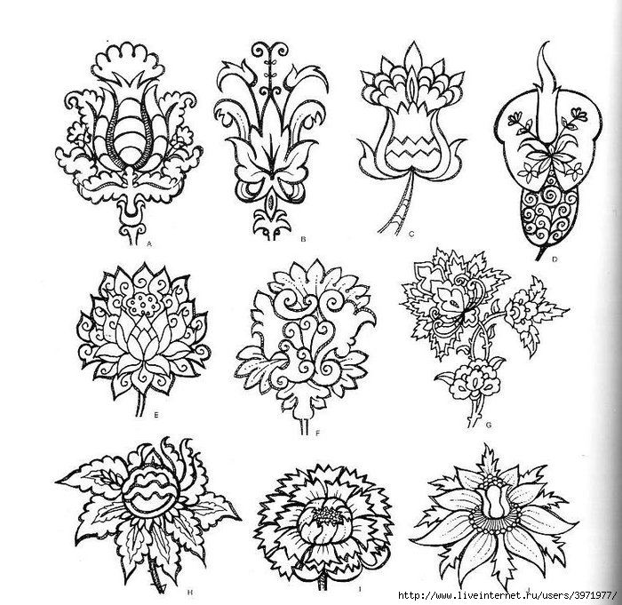 4000 motifs de fleurs et de plantes (192) (700x681, 289Kb)