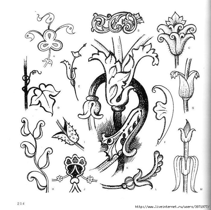 4000 motifs de fleurs et de plantes (242) (700x697, 274Kb)
