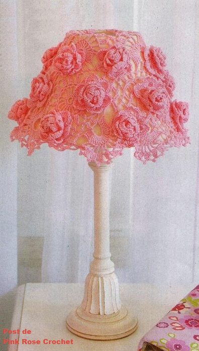 Cupula para Abajur Rosas em Crochet (396x700, 460Kb)
