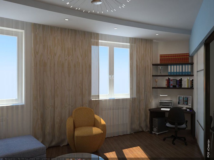 Интерьер угловой комнаты в хрущевке с двумя окнами на разных стенах фото