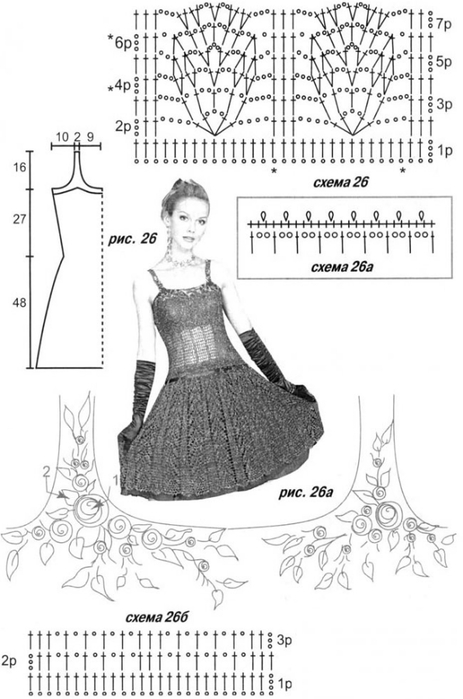 Сарафан крючком для женщины схемы и описание