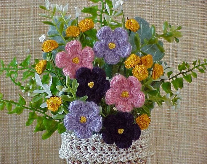 Цветок крючком, схема для вязания / Цветы из ткани своими руками и вяза | Вязаные цветы | Постила