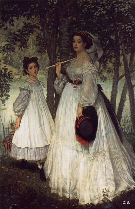 Two Sisters; Portrait, 1863 (452x700, 271Kb)
