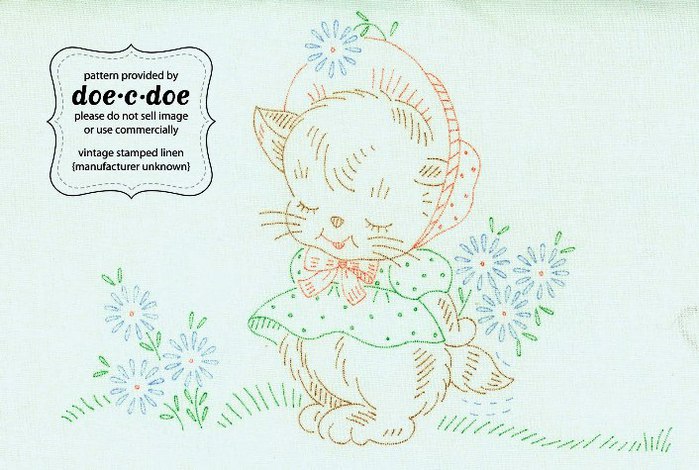 vintage stamped linen kitten sample (700x470, 80Kb)