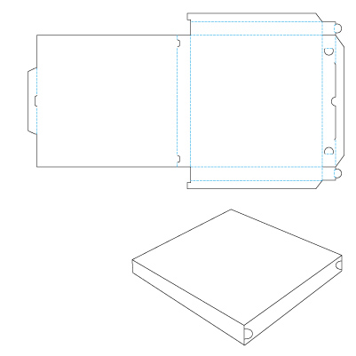 Схема коробки для пиццы