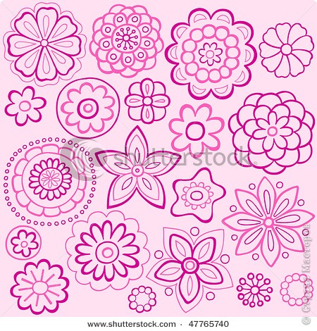 stock-vector-hand-drawn-outline-flowers-doodles-on-pink-background-vector-illustration-47765740 (450x470, 114Kb)