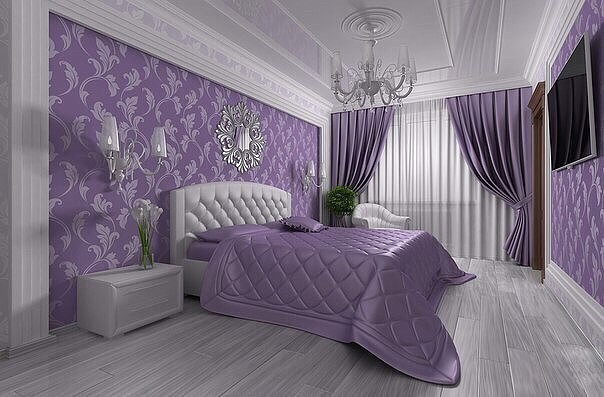 Дизайн спальни с комнатными цветами