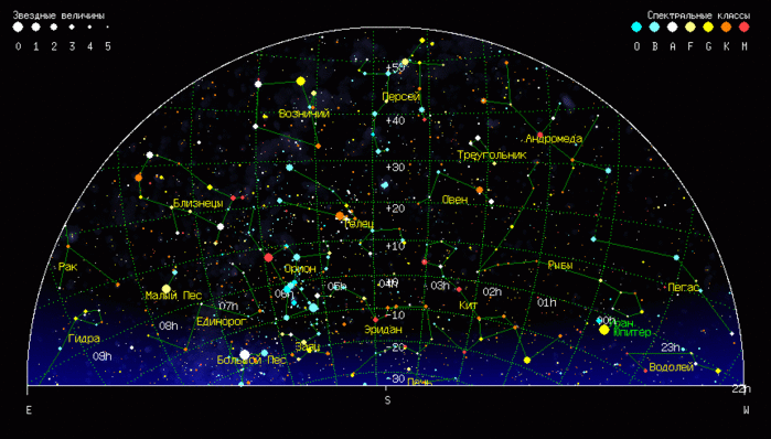 Карта звезд онлайн в реальном времени