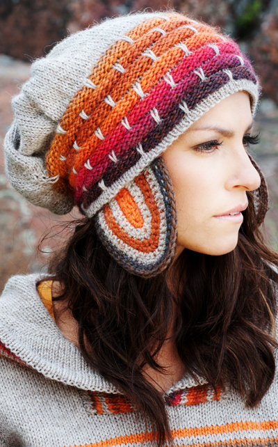 Набор для вязания спицами - Разноцветные шарф и шапочка