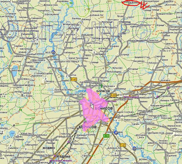 Карта борисовского района минской области подробная с деревнями