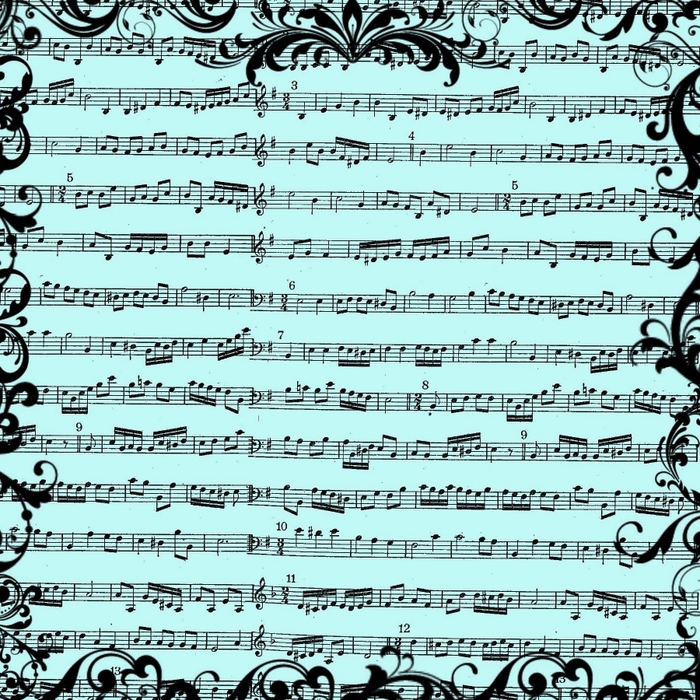 free digital scrapbook paper_blue music sheet background (700x700, 437Kb)