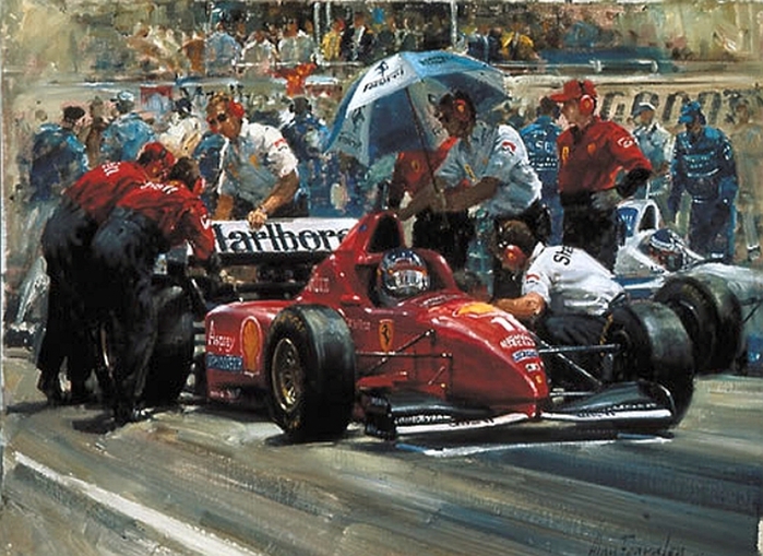 On The Grid - Micheal Schumacher - 1996 - Alan Fearnley (700x509, 294Kb)