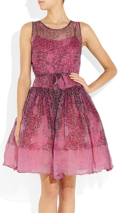 RED Valentino Animal-print silk-chiffon dress (390x700, 257Kb)