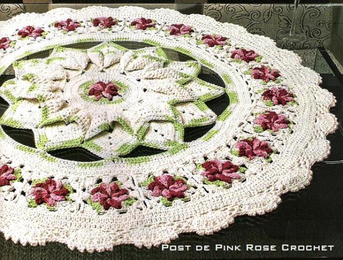 Toalha de Mesa c Flores Catavento Croche - PRoseCrochet (690x522, 113Kb)