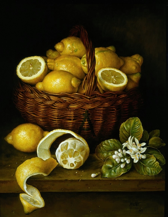 BASKET OF LEMONS Oil on Canvas 1992 (542x700, 260Kb)