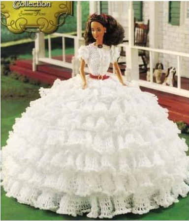 Вяжем свадебное платье крючком: одежда для барби своими руками
