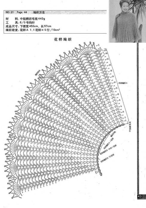 Вязание пелерины крючком схемы и описание