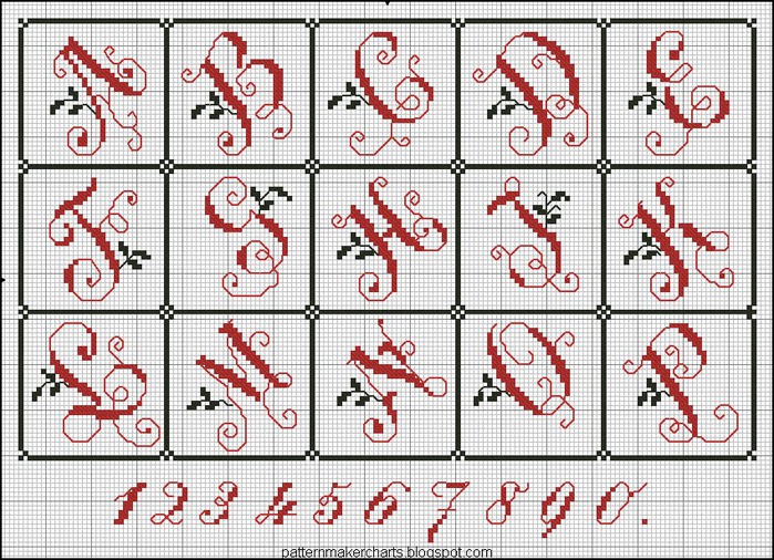 Russian Cross Stitch Alphabets 1 pg 13 (700x506, 193Kb)