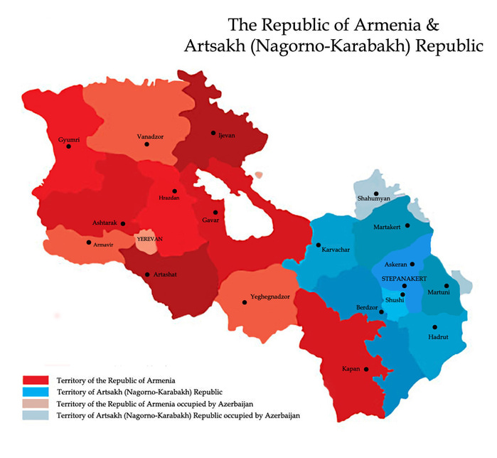 Политическая карта нагорного карабаха