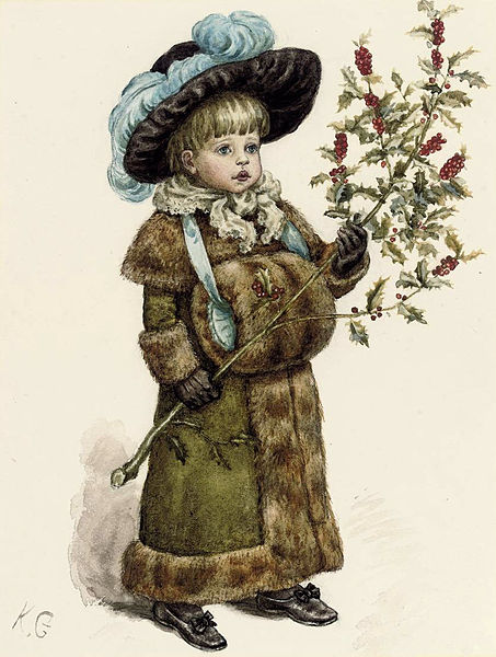453px-Kate_Greenaway_A_young_girl_dressed_up_for_Christmas (453x600, 69Kb)