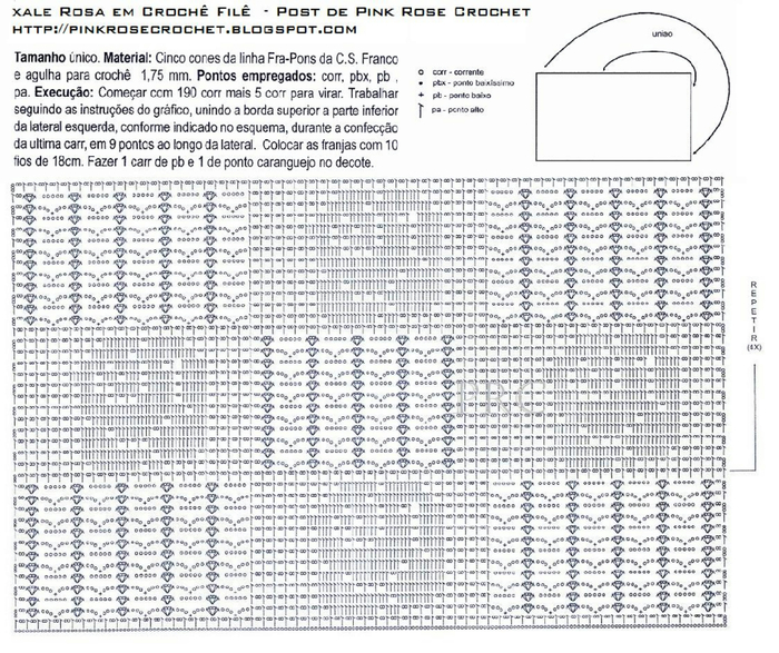 Xale Rosa em Crochet Filet Graf_ PRoseCrochet (700x587, 470Kb)