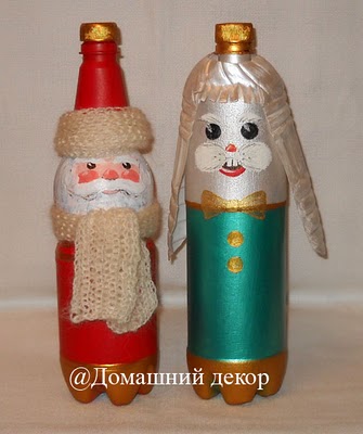 Дед Мороз из пластиковых бутылок – в компании Снеговика и Пингвина