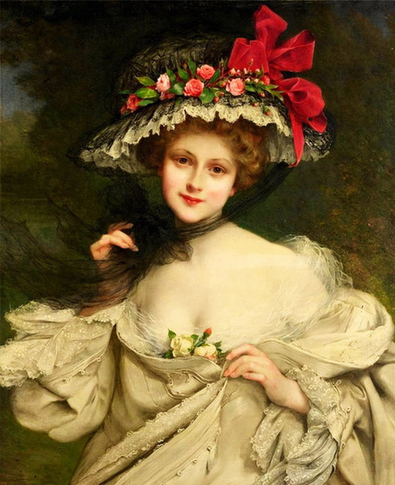 4A_beauty_with_a_red-ribboned_hat (570x700, 138Kb)