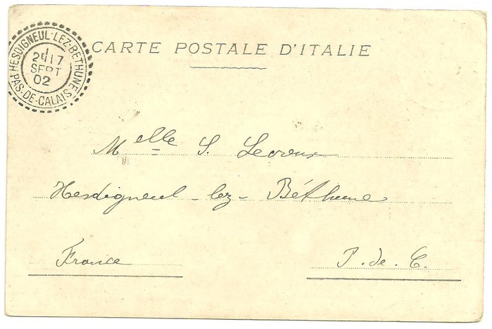 48 rare ancona fontana dei cavalli 1902 vintage postcard from ancona italy to hesdigneul lez bethune france 5 cents green stamp (700x468, 63Kb)