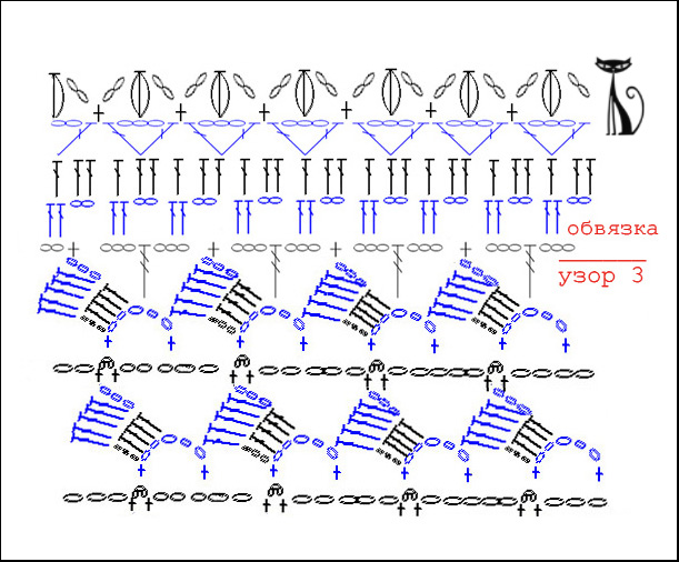 Усы крючком схема как связать