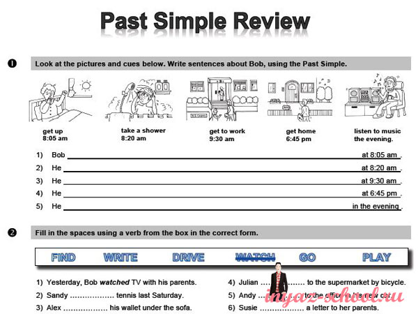 Past simple упражнения 3 класс