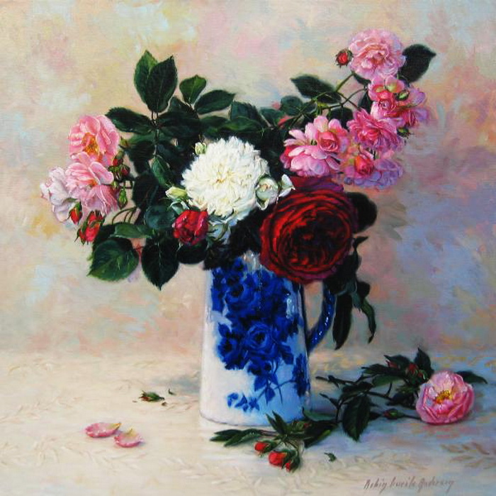 Bouquet_of_roses_in_flo_blue_floral_vase-600x600 (700x700, 157Kb)