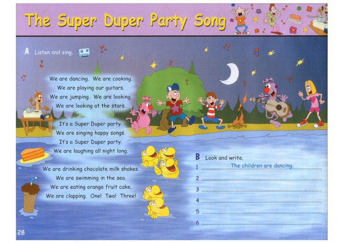 Песня на английском мы идем ко дну. Super Songs and activities 1. Песня activity Song. The super Duper Party Song английский стр 28. My super Duper Family на английском Starlight 4.
