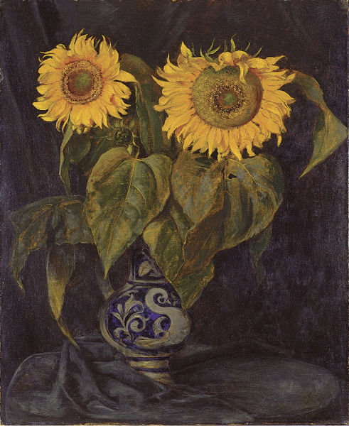 Hans Thoma.Sonnenblumen ak (491x600, 81Kb)