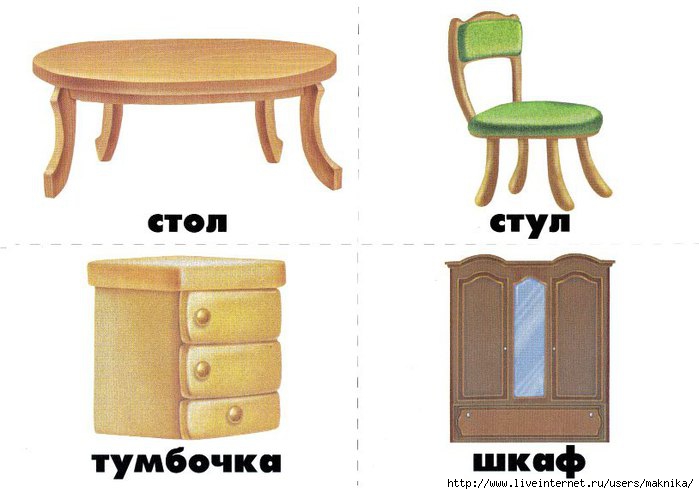 Конспект по теме мебель средняя группа