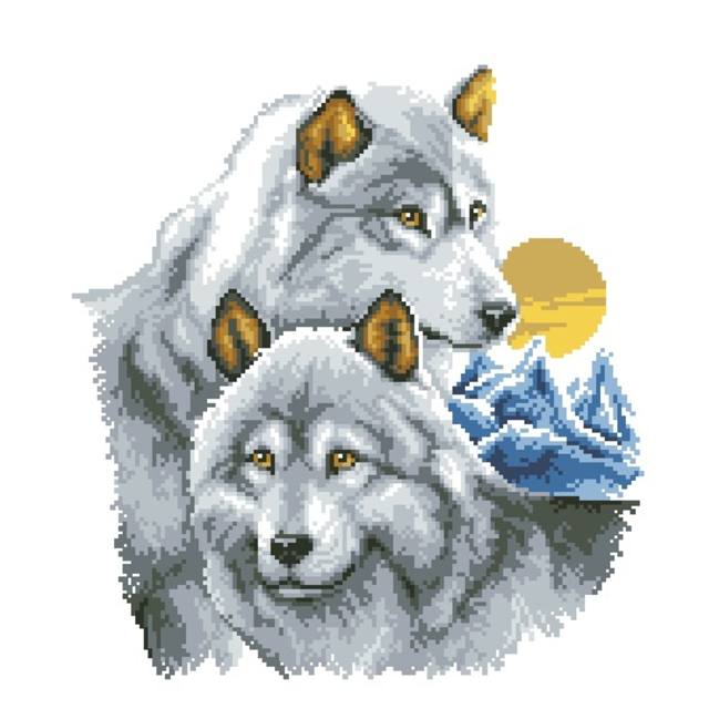 Схемы для вышивки бисером Волки