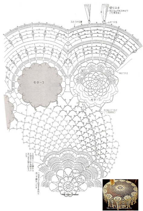 Toalha Red. Croche. Gr - Crochet Table Clothe Topper. Pink Rose (474x700, 230Kb)
