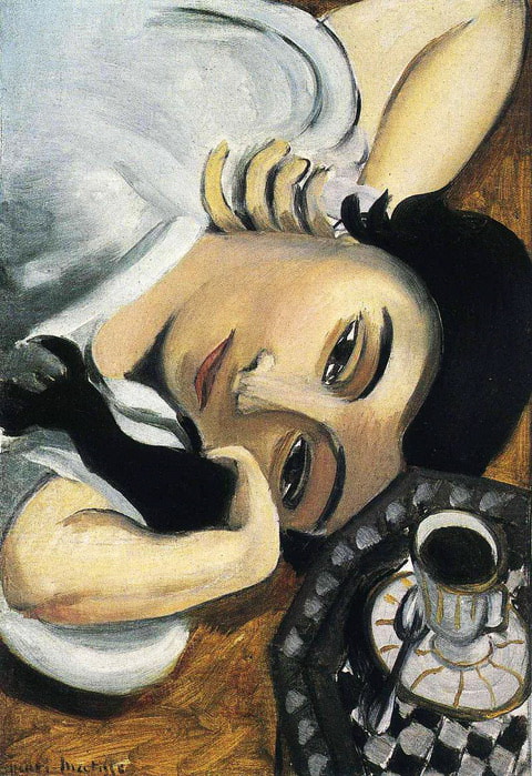 Lorette with Cup of Coffee, 1917 (480x700, 131Kb)